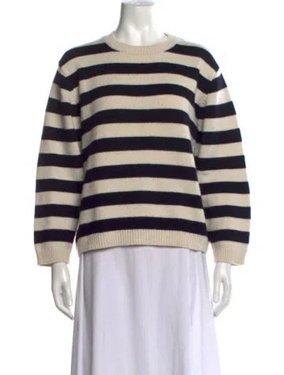 Pre-owned Nili Lotan Cashmere Striped Sweater In Black/neutrals
