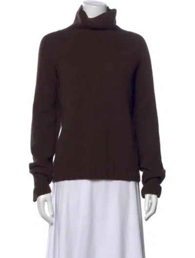 Pre-owned Nili Lotan Cashmere Turtleneck Sweater In Brown