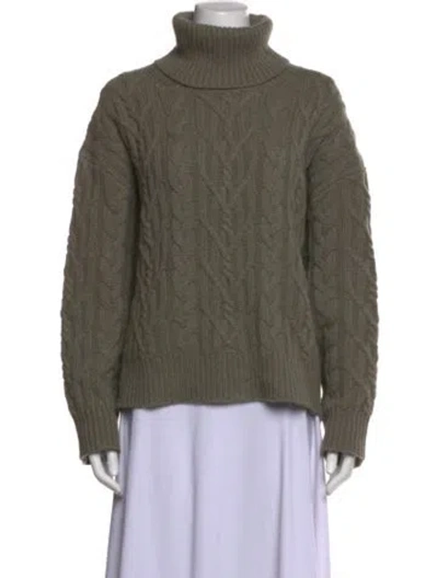 Pre-owned Nili Lotan Cashmere Turtleneck Sweater In Green