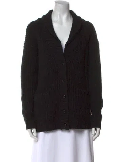Pre-owned Nili Lotan Cashmere V-neck Sweater In Black
