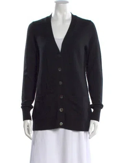 Pre-owned Nili Lotan Cashmere V-neck Sweater In Black
