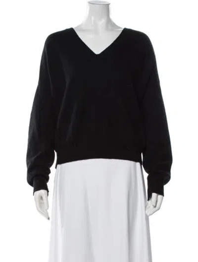 Pre-owned Nili Lotan Cashmere V-neck Sweater In Black