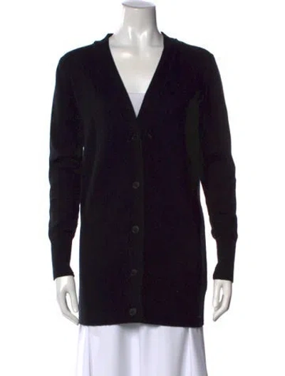 Pre-owned Nili Lotan Cashmere V-neck Sweater In Black