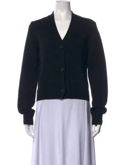 Pre-owned Nili Lotan Cashmere V-neck Sweater In Black