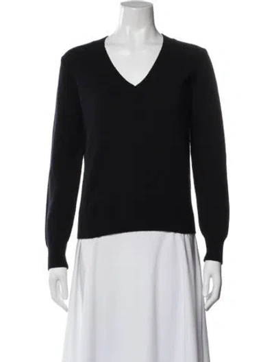 Pre-owned Nili Lotan Cashmere V-neck Sweater In Blue