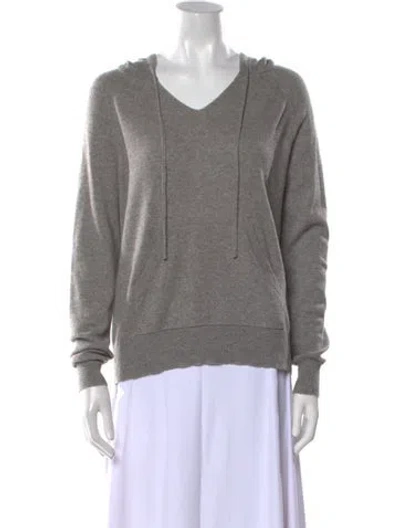Pre-owned Nili Lotan Cashmere V-neck Sweater In Gray