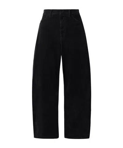 Nili Lotan Tribeca Cotton-blend Corduroy Barrel-leg Pants In Black