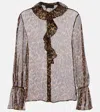 Nili Lotan Cecily Leopard-print Silk-blend Blouse In Brown