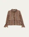 Nili Lotan Cecily Paisley Print Ruffled Silk Blouse In Cecily Shirt