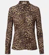 Nili Lotan Celestine Leopard-print Shirt In Brown