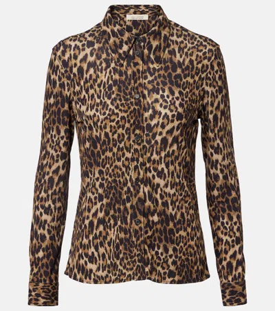 Nili Lotan Celestine Leopard-print Shirt In Brown