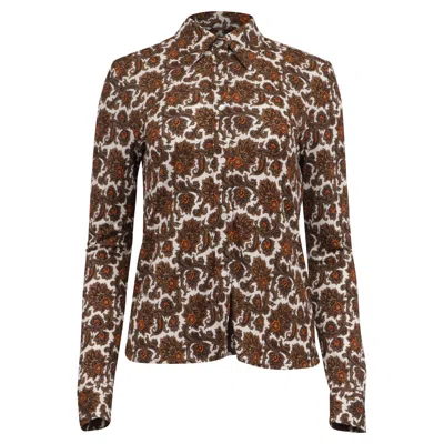Nili Lotan Celestine Paisley-print Blouse In Brown Viscose
