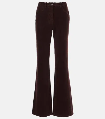 Nili Lotan Celia Corduroy Straight Pants In Red