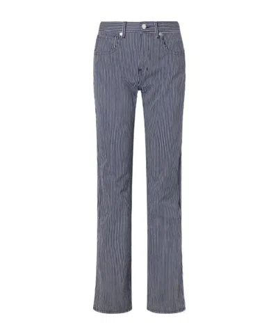 Nili Lotan Celia Striped Straight-leg Jeans In Blue