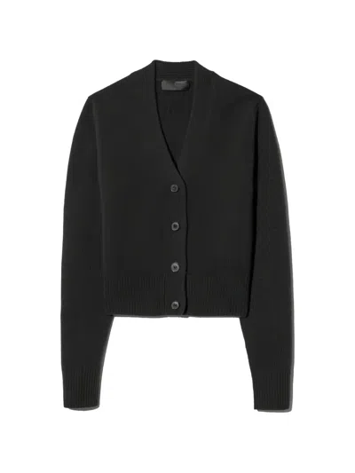 Nili Lotan Charmaine V-neck Button Cardigan In Black