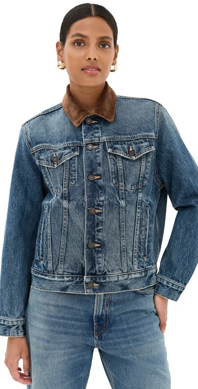 Nili Lotan Chesney Denim Trucker Jacket In Ocean Wash