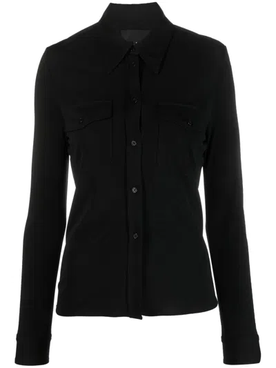 Nili Lotan Chest-pocket Button-up Shirt In Black