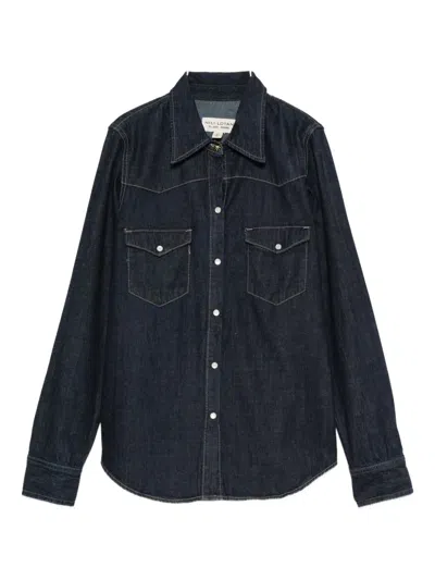 Nili Lotan Chest-pocket Denim Shirt In Gold
