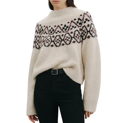 Nili Lotan Chrissy Cashmere Sweater In Beige Melange Fairisle In Neutral
