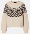 Nili Lotan Chrissy Patterned Cashmere And Silk-blend Jumper In Nude