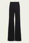 Nili Lotan Christophe Flared Wool Pants In Black In Black