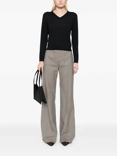 Nili Lotan Christophe Pants In Brown Houndstooth In Multi