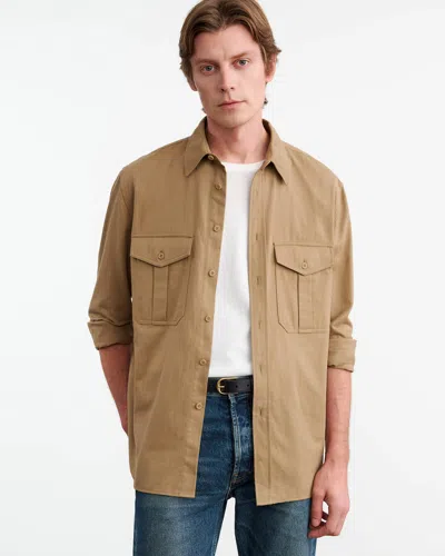 Nili Lotan Christophe Shirt In Desert Khaki