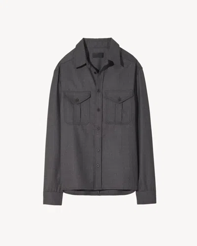 Nili Lotan Christophe Shirt In Gray