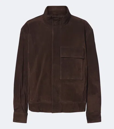 Nili Lotan Cirque Suede Jacket In Brown