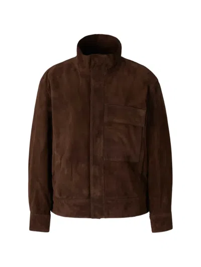 Nili Lotan Cirque Suede Jacket In Brown