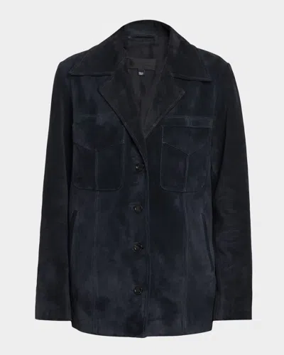 Nili Lotan Cirque Suede Jacket In Chocolate