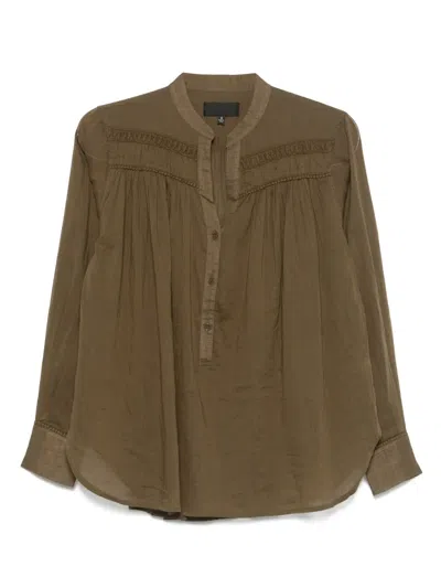 Nili Lotan Clarys Blouse In Green