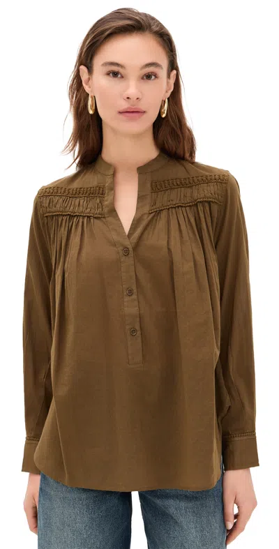Nili Lotan Clarys Top Olive Green