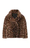 Nili Lotan Cleophee Leopard-print Shearling Coat In Brown