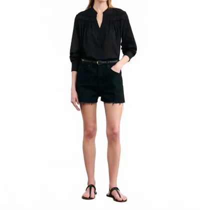 Nili Lotan Cobain Denim Short In Jet Black