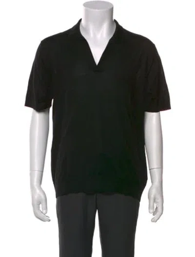 Pre-owned Nili Lotan Collar Short Sleeve Polo Shirt In Black