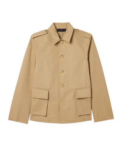 Nili Lotan Margaret Cotton-twill Jacket In Brown
