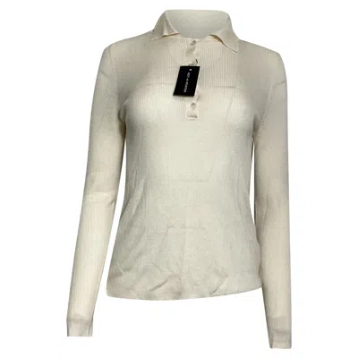 Nili Lotan Collared Sweater In Cream Wool In White