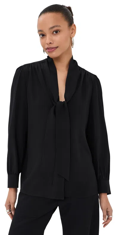 Nili Lotan Colt Tie-neck Silk Blouse In Black