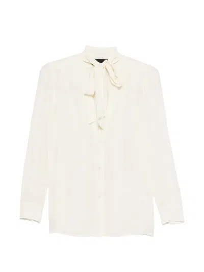 Nili Lotan Lily Blouse With Raw Ruffle In White