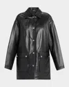 Nili Lotan Cordel Lambskin Leather Coat In Black
