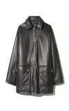 Nili Lotan Cordel Leather Coat In Black
