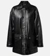 Nili Lotan Cordel Leather Coat In Black