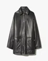 Nili Lotan Cordel Lambskin Leather Coat In Black