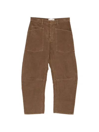 Nili Lotan Corduroy Patch-pocket Trousers In Brown