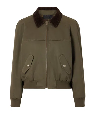 Nili Lotan Corduroy-trimmed Cotton-twill Jacket In Brown