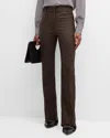 Nili Lotan Corette Pinstripe Stretch-wool Pants In Brown Pinstripe