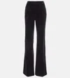 Nili Lotan Corette Velvet Straight Pants In Black