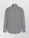 Nili Lotan Cotton Shirt With Ruffled Collar And Stripes In Gray