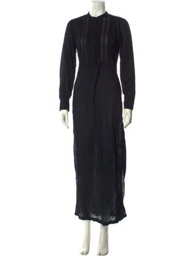 Pre-owned Nili Lotan Crew Neck Long Dress In Black